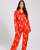 Satin Red Giraffe Print Long Pyjama Set - Chelsea Peers