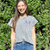 Acid Wash Grey T Shirt with Embroidered Wings - Percy and Nell Retail Limited