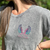 Acid Wash Grey T Shirt with Embroidered Wings - Percy and Nell Retail Limited