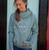 Embroidered " Breathe Calm Relax " Cross Neck Hoodie in Dusty Green - Percy and Nell Retail Limited