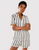 Organic Cotton Navy & Cream Stripe Print - Chelsea Peers