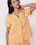 Organic Cotton Stripe Short Pyjama Set - Orange & White - Chelsea Peers