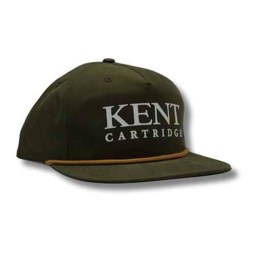 Kent Cartridge Richardson 256 Rope Hat green with yellow rope â€“ Five-panel structured cap with embroidered Kent Cartridge logo, rope detail on the brim, and adjustable snapback closure. Perfect for hunting, shooting, and casual wear.