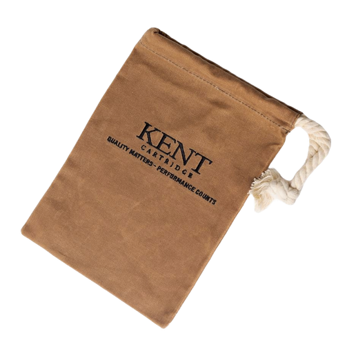 Kent Cartridge Waxed Canvas Shell Bag â€“ Durable and rugged shell bag designed to hold up to 50 shotshells. Made from waxed canvas with a secure drawstring closure, perfect for waterfowl hunting and outdoor adventures.
