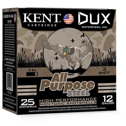 Kent All Purpose Steel 12 gauge 3 inch 1‑1/4 oz waterfowl shotgun shells box