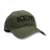 Kent Cartridge olive ball cap with embroidered logo, adjustable back strap, and classic curved brim â€“ durable and stylish for hunting or everyday wear.