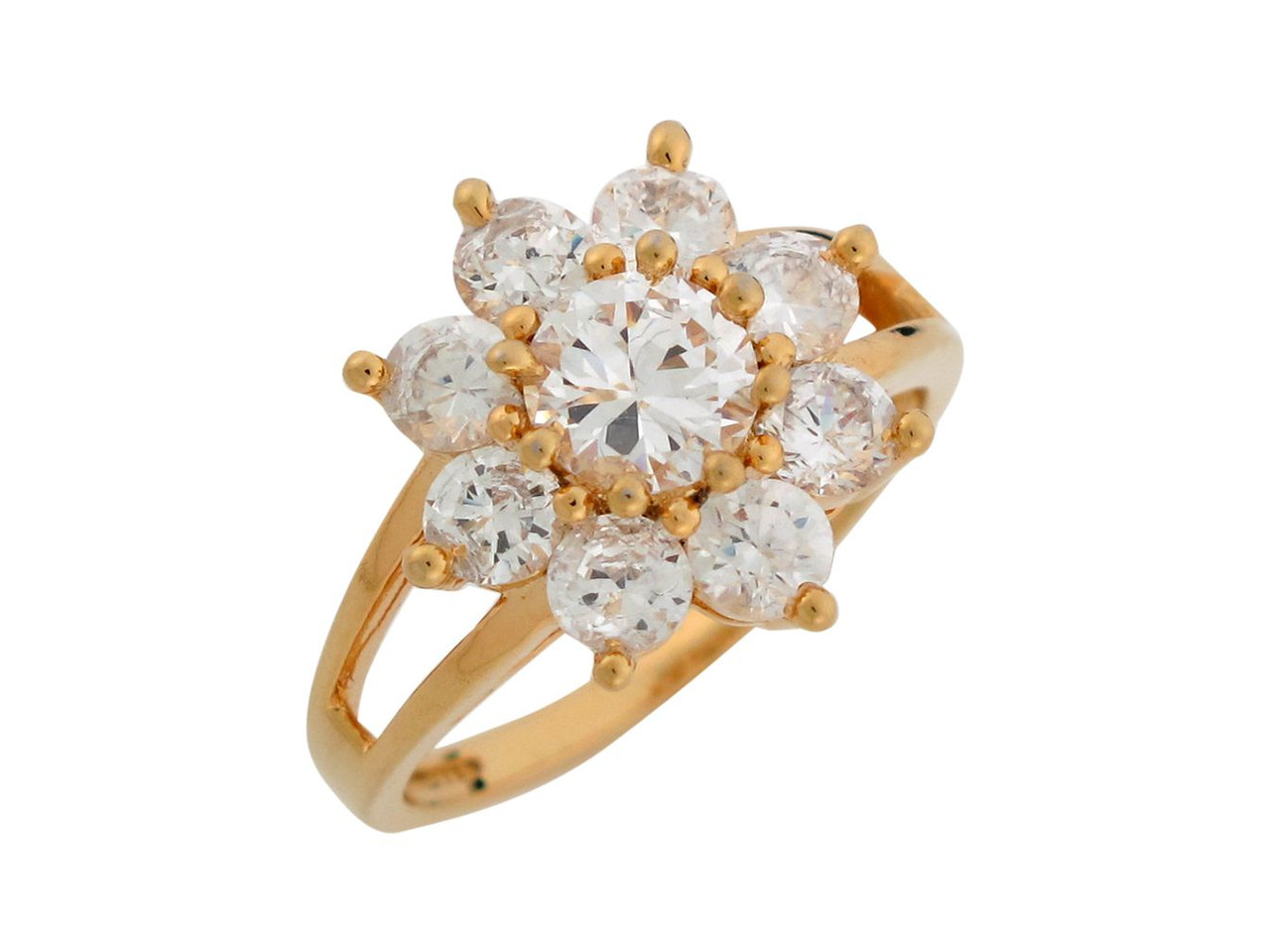Sparkling Flower Ladies Fancy Engagement Ring (JL# R7985