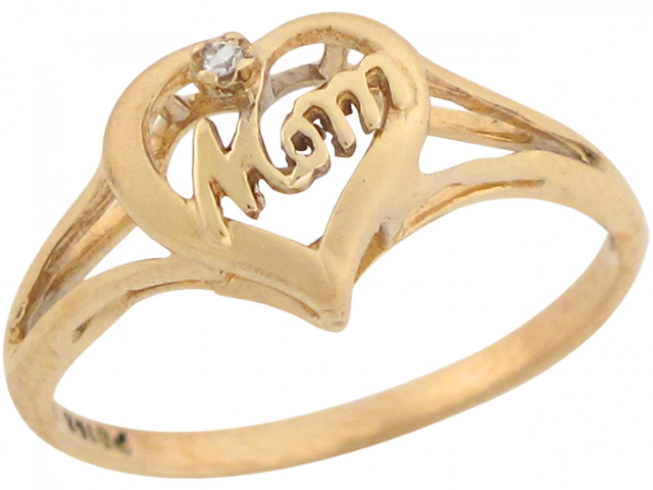 Real Diamond Accent Heart Love Mom Designer Ring (JL# R6300)