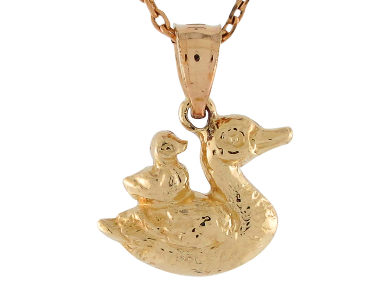 Dainty Rubber Duck Cutout Pendant Necklace - Necklaces