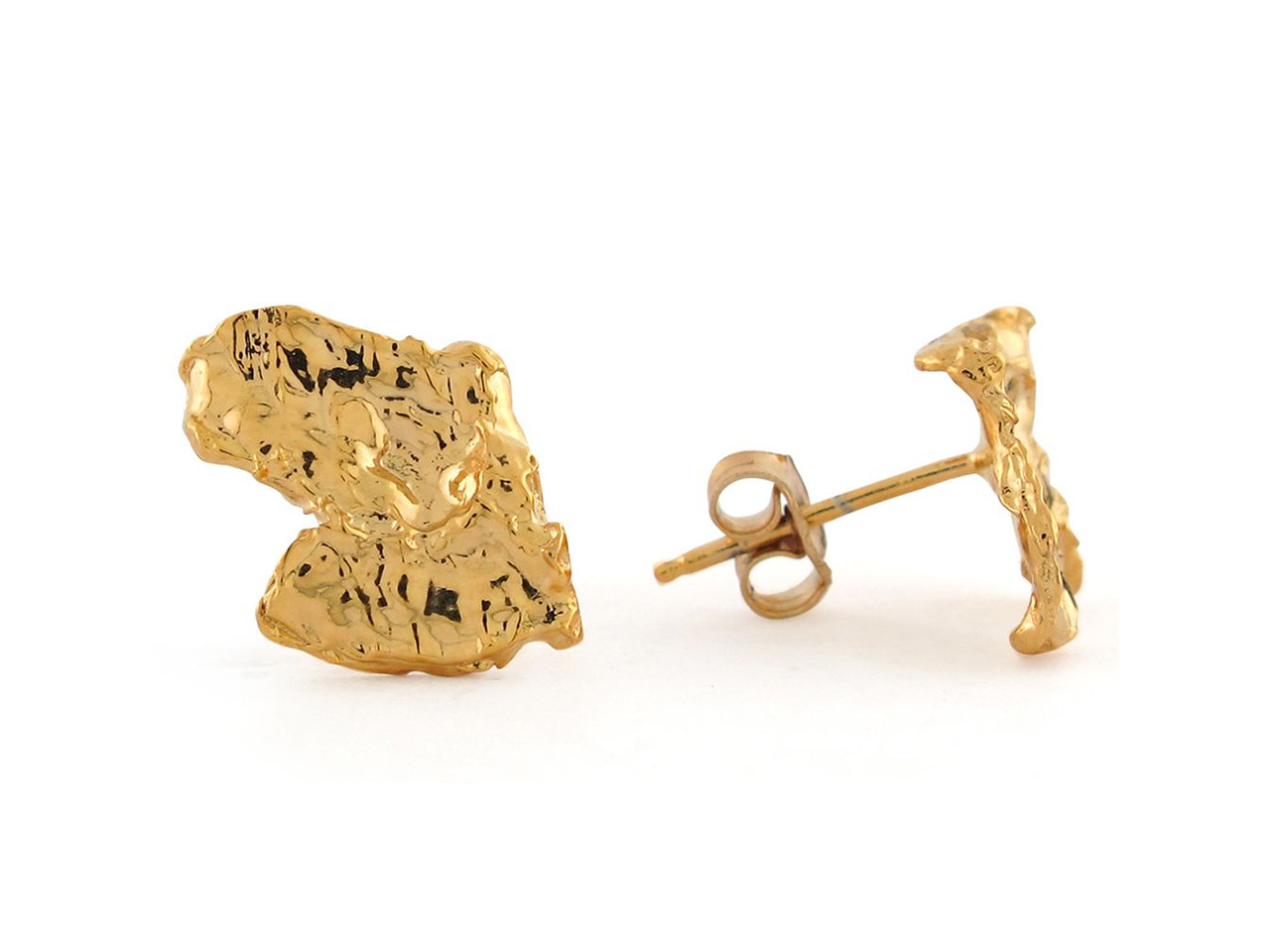 Stud Earring Gold Nugget Earrings Walmart Men's Round Large 14K