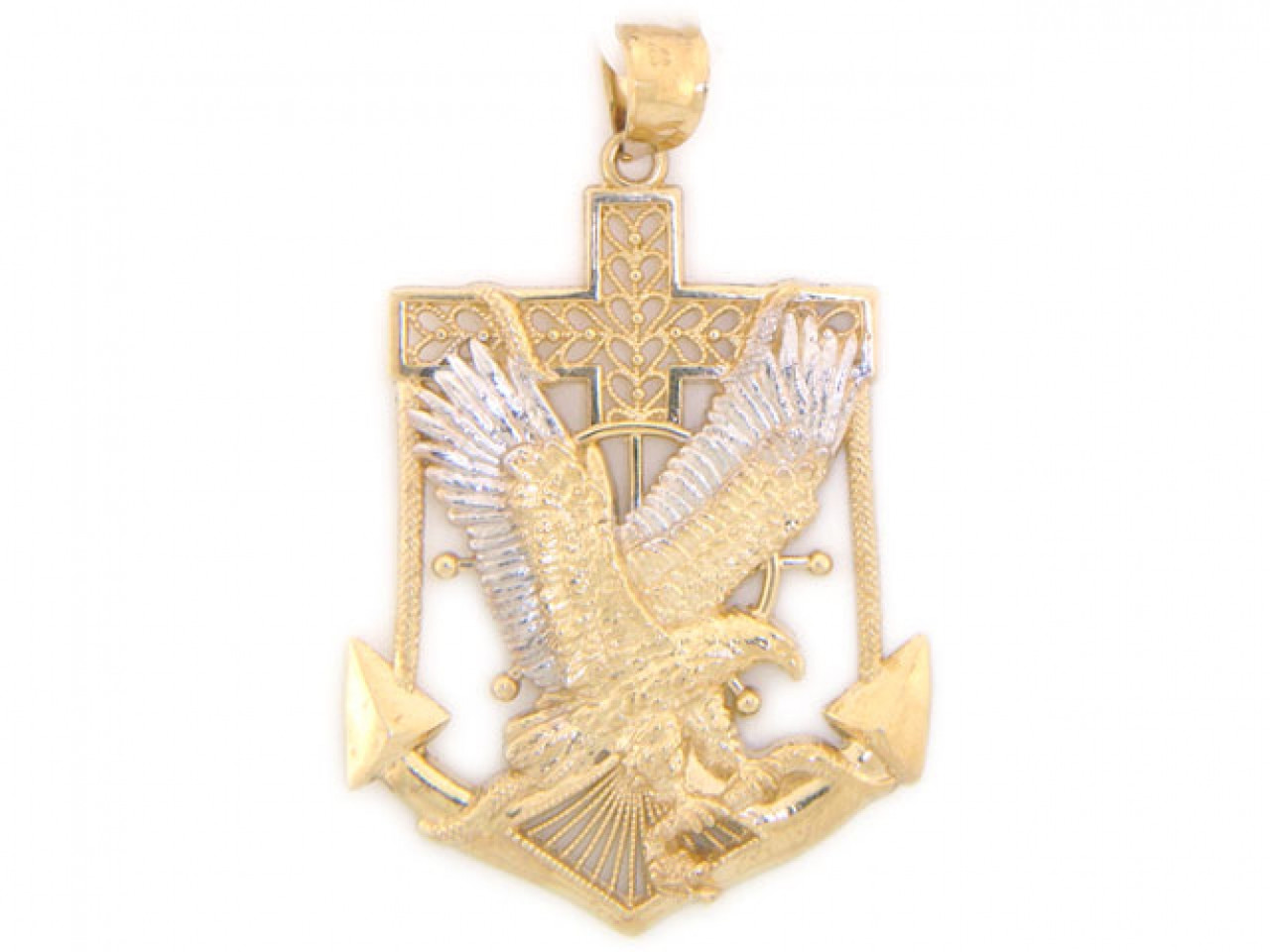 Men's Eagle Anchor Charm Pendant Necklace