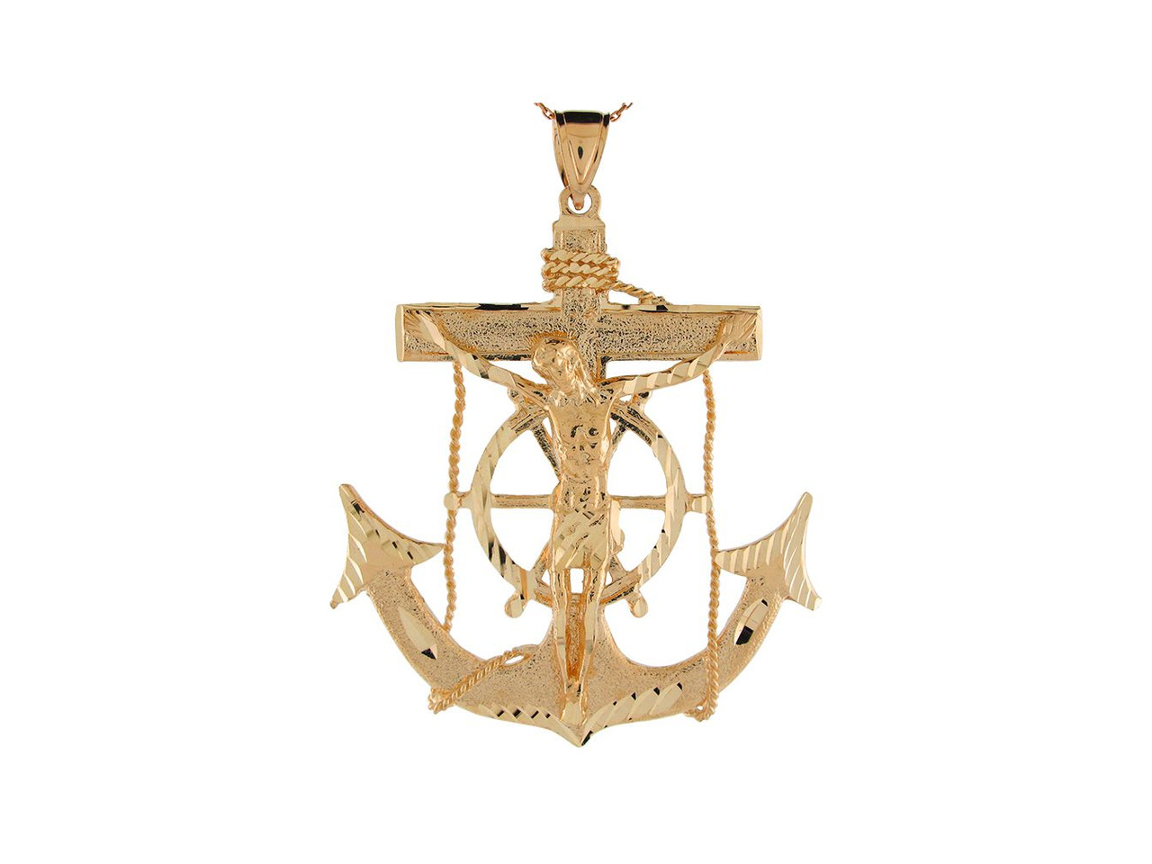 Anchor jesus store cross necklace