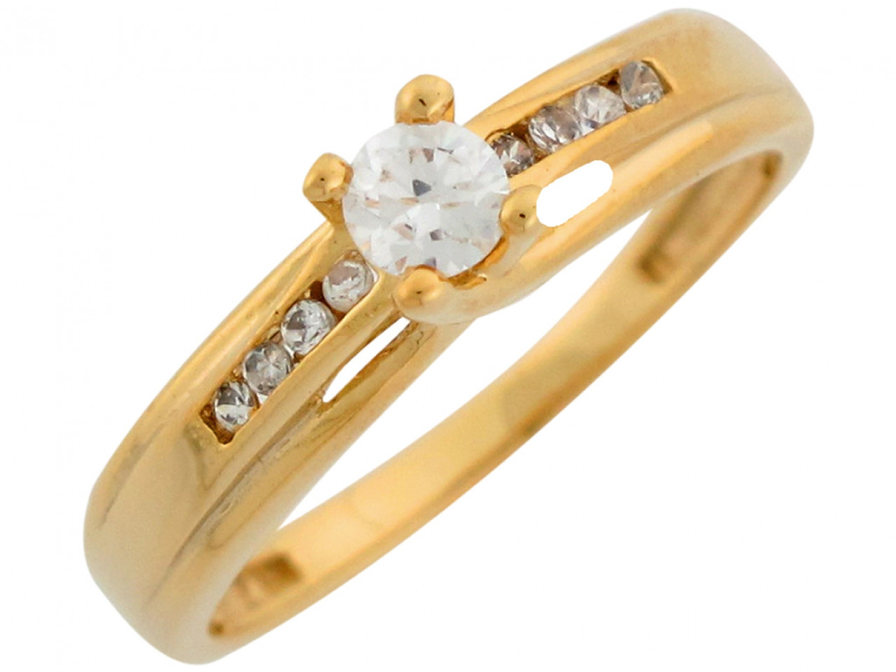 Round CZ Channel Set Fashion Promise Engagement Ring (JL# R7189