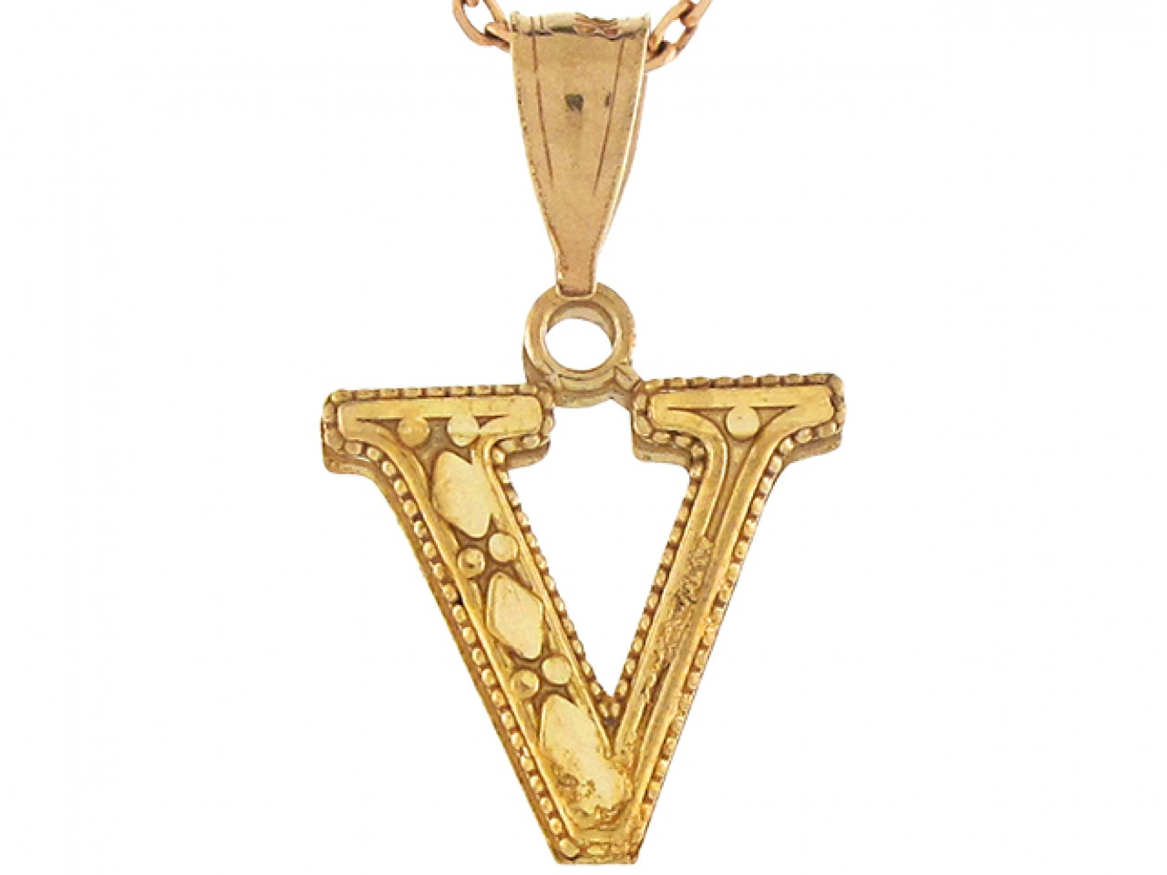 Diamond Letter V Pendant