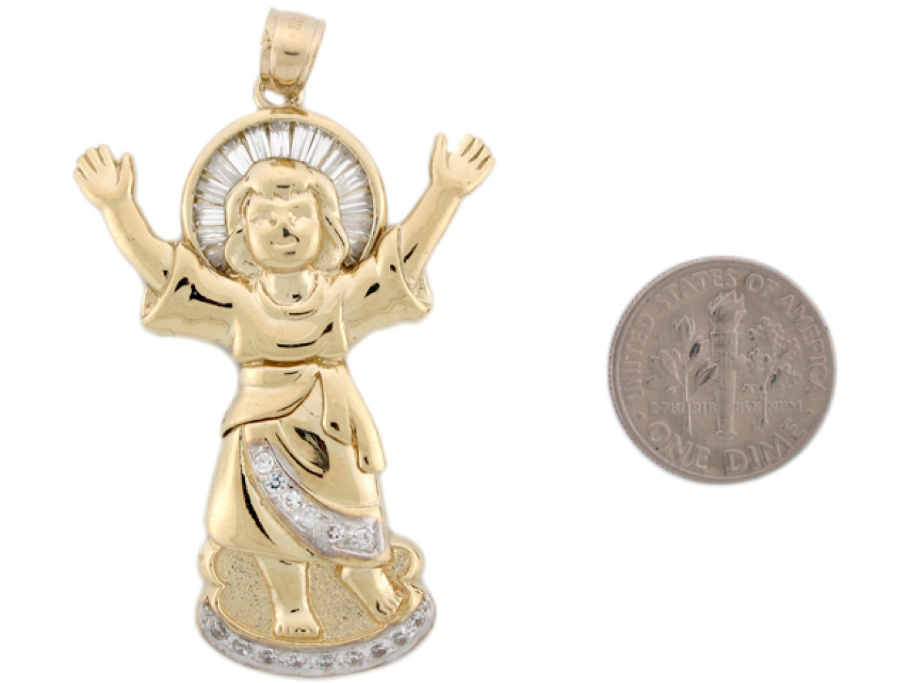 希少⭐︎ JuleUro 1988 オーナメント 24k Two Tone Real Gold 5.3cm Divino Nino Baby Jesus Christ Pendant (JL