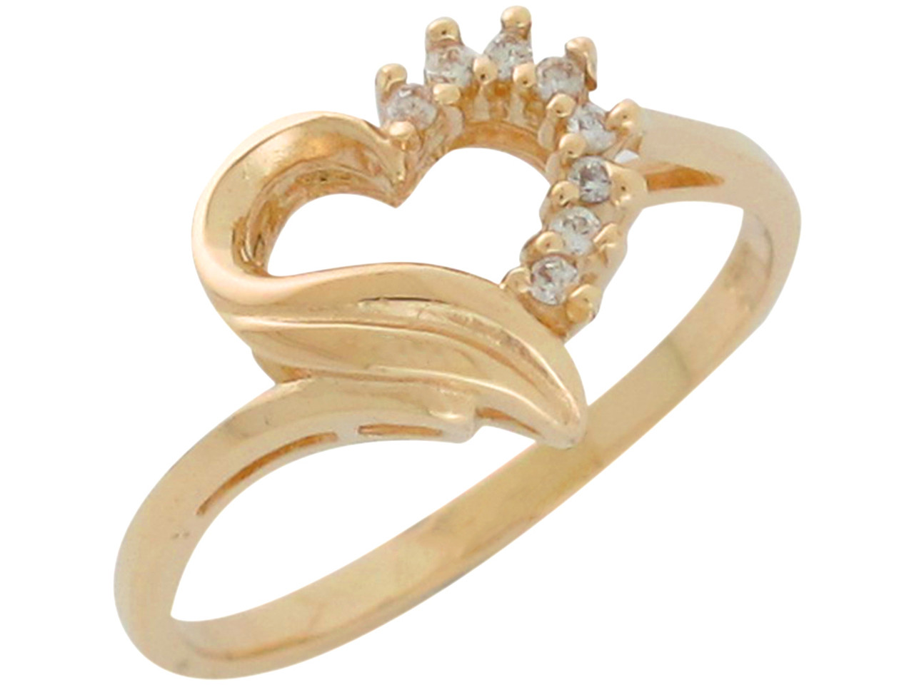 ♡RIE♡ Genuine Diamond Accented Heat Design Love Ring (JL# R10599