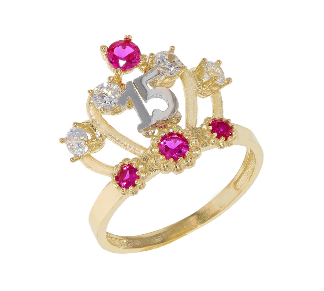15 Anos Quinceanera Crown Ring (JL# R11975) - Jewelry Liquidation