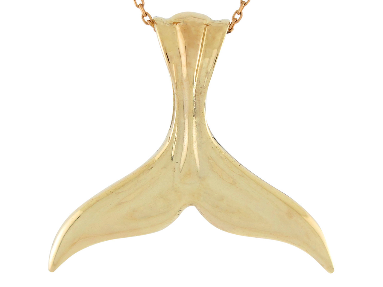 Denny Wong Whale Tail Pendant, 14K Yellow Gold | Island Sun Jewelry Beach  Haven NJ