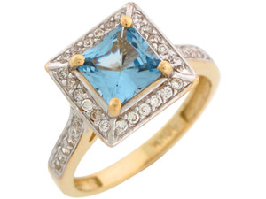 Two Tone Gold CZ Accent Halo Fashion Ring (JL# R7182) Two Tone Gold CZ Accent Halo Fashion Ring (JL# R7182)