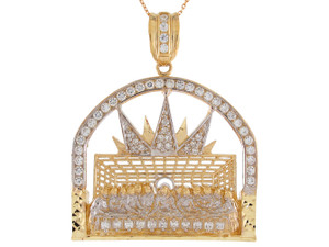 Two-Tone Gold Gold Diamond Cut Bright Accented Last Supper Big Pendant (JL# P10715) Two-Tone Gold Gold Diamond Cut Bright Accented Last Supper Big Pendant (JL# P10715)