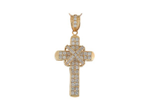 Covered Criss-cross Layered 3d Latin Cross Pendant (JL# P9281) Covered Criss-cross Layered 3d Latin Cross Pendant (JL# P9281)