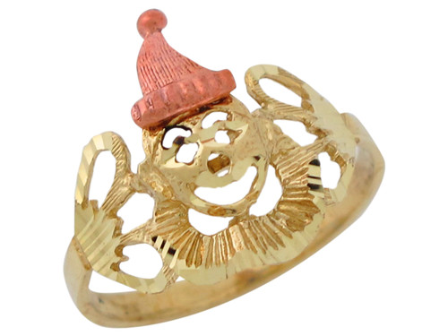 Two-Tone Funny Cute Diamond Cut Clown Ring (JL# R10060)