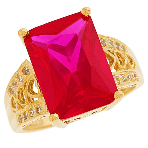 Two Tone Gold Womens Cocktail Heart Ring (SKU# R1408)