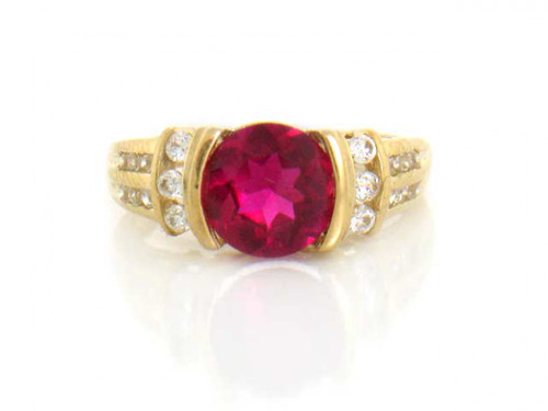 SOLID RED CZ RIGHT HAND RING JEWELRY (JL# R1731)