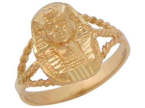 Stunning Diamond Cut Egyptian Pharaoh King Tut Ring (JL# R10397)