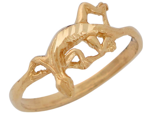 Diamond Cut Lizard Reptile Animal Lover Ring (JL# R10388)