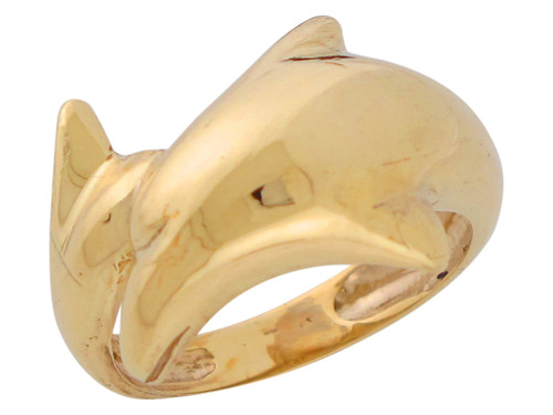 Cute Adorable High Polish Dolphin Ladies Bypass Ring (JL# R10316)