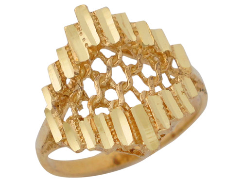 Ladies Elegant Diamond Cut Chain Link Filigree Design Ring (JL# R10304)