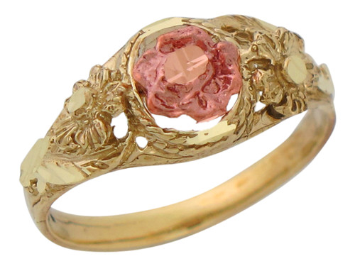 Two-Tone Ladies Diamond Cut Vintage Style Floral Design Ring (JL# R10247)