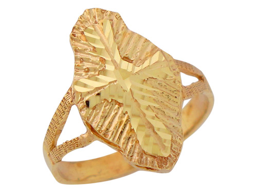 Ladies Fancy Diamond Cut Latin Cross Ring (JL# R10182)