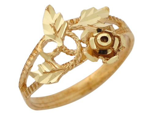 Stunning Diamond Cut Flower Floral Ladies Ring (JL# R10055)