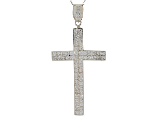 Two Row Accented Traditional Huge Latin Cross Pendant (JL# P9883)