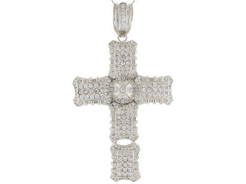 Shimmering Accented Unique Huge Latin Cross Pendant (JL# P9881)