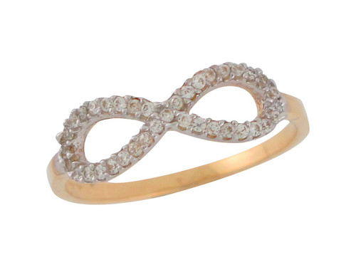 Two-Tone Gold Brilliant CZ Infinity Love Friendship Wedding Forever Ring (JL# R9150)