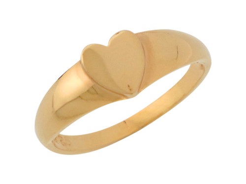 Beatiful High Hand Polish Ladies Heart Signet Ring (JL# R8962)