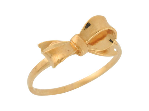 Solid Ladies Cute Fine High Polish Ribbon Ring (JL# R8956)