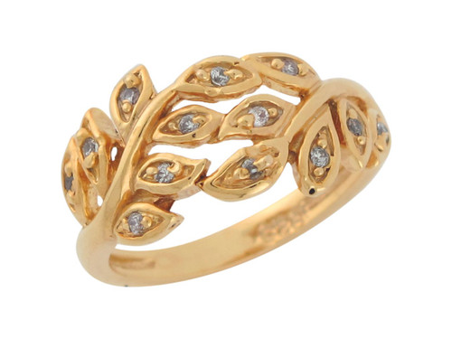 Leaves Floral Filigree Ladies Cute Charming Ring (JL# R8937)