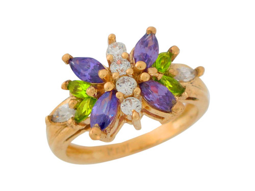 Multiple-colored CZ Ladies Butterfly or Flower Ring (JL# R8903)