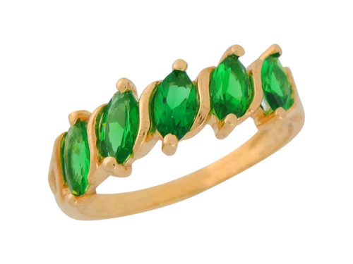 5 Stone Single Row Marquise Cut Ladies Ring (JL# R8857)