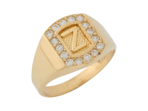 Block Letter Z Initial Mens Brilliant Ring (JL# R8720)