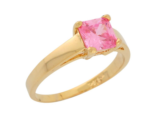 Simulated Pink Tourmaline Stunning Classic Design Ladies Ring (JL# R8598)