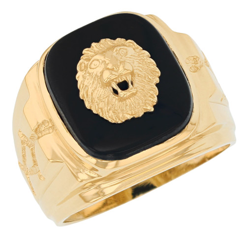 Regal Lion Head Mens Nugget Style Ring (SKU# R8402)