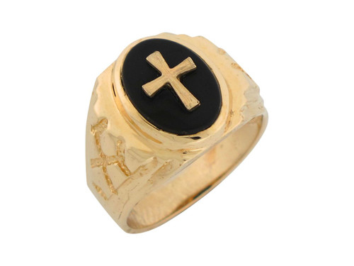 Latin Cross Mens Nugget Ring (JL# R8311)