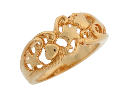 Hearts and Stars with Filigree Ladies Fashion Ring (JL# R7993)