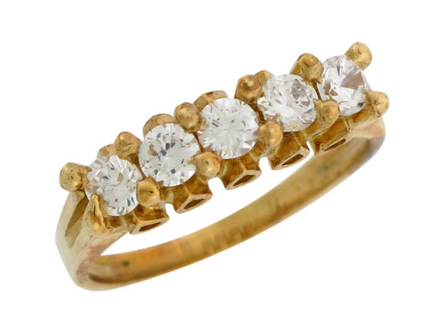 Five Stone Round Cut Ladies Anniversary Band Ring (JL# R7992)