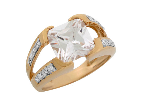 Two Tone Gold Fancy Contemporary Ladies Wedding Engagement Ring (JL# R7959)